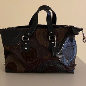 Coach Black and Brown Patchwork Tote